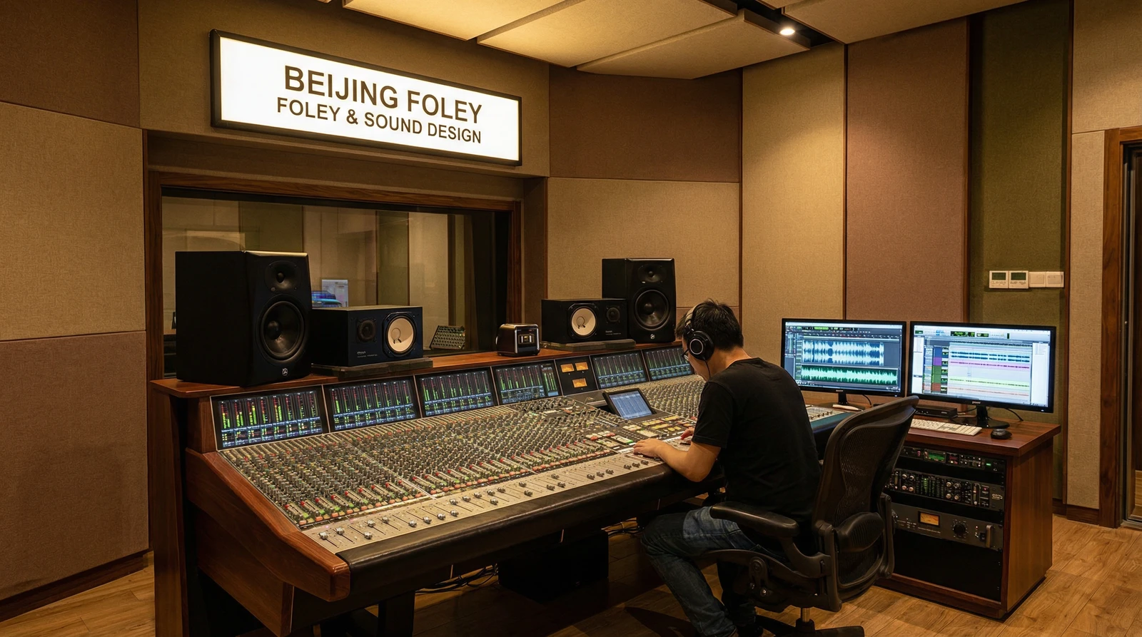 呦呦视频专业录音棚音效制作现场